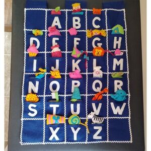 Vintage Pockets of Learning - ABC Felt Wall Hanging